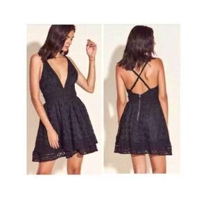 Lovers +‎ Friends Moon Dance Dress Lace Crochet Size Medium Layered Romantic